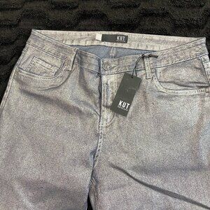 Kut from the Kloth Connie Silver Ankle Skinny Jeans Size 12P New